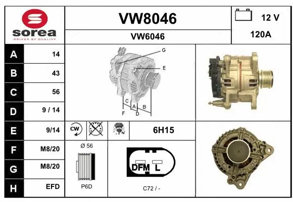 Alternator (VW8046)