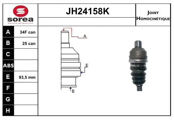 Joint Kit, drive shaft (JH24158K)