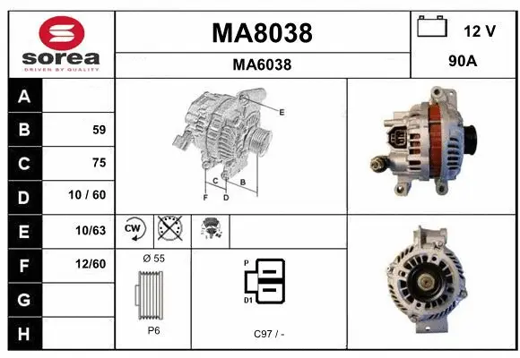 Alternator (MA8038)