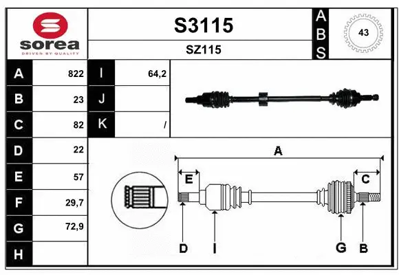 Drive Shaft (S3115)