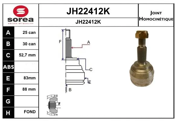 Joint Kit, drive shaft (JH22412K)