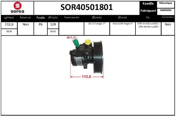 Hydraulic Pump, steering (SOR40501801)