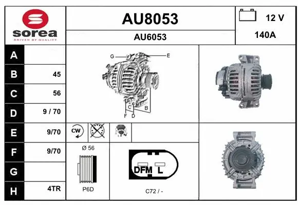 Alternator (AU8053)