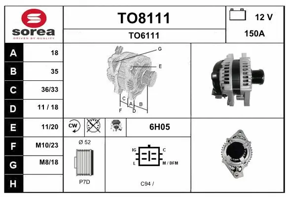 Alternator (TO8111)