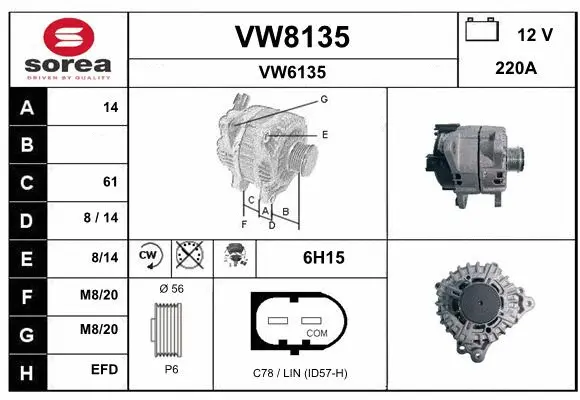 Alternator (VW8135)
