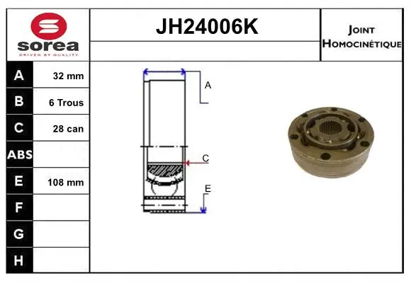Joint Kit, drive shaft (JH24006K)