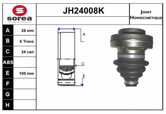 Joint Kit, drive shaft (JH24008K)