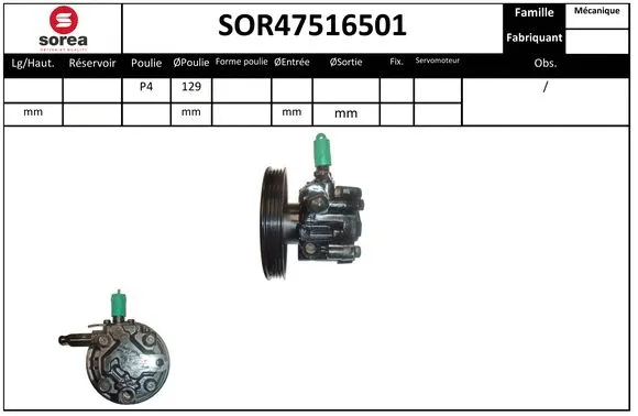 Hydraulic Pump, steering (SOR47516501)