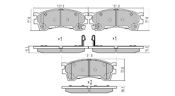 Brake Pad Set, disc brake (FBP-1184)