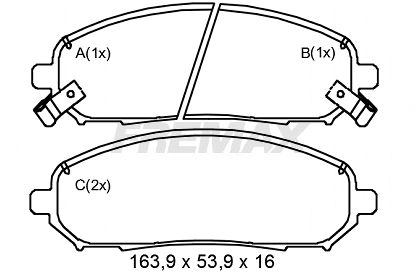 Brake Pad Set, disc brake (FBP-2134)