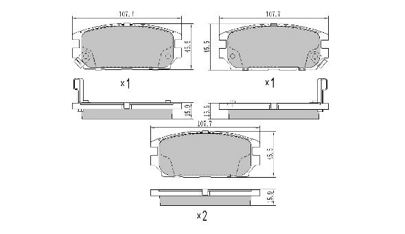 Brake Pad Set, disc brake (FBP-1752)