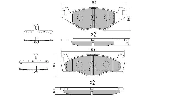 Brake Pad Set, disc brake (FBP-0462)