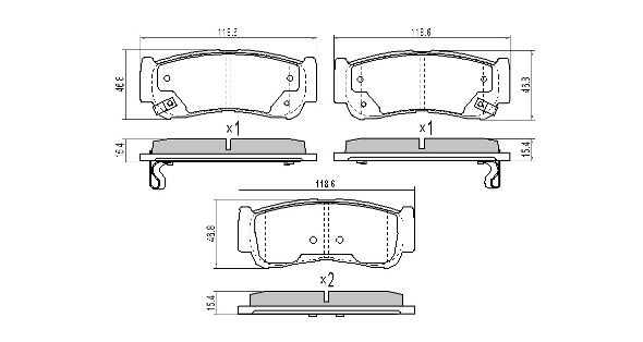 Brake Pad Set, disc brake (FBP-1634)
