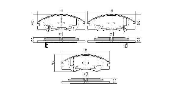 Brake Pad Set, disc brake (FBP-1551)