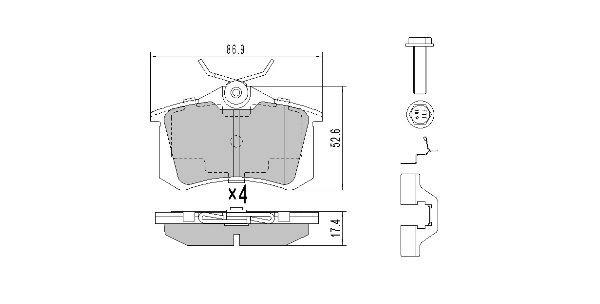 Brake Pad Set, disc brake (FBP-0575)