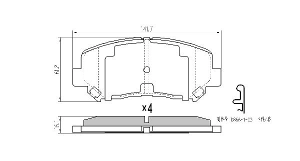 Brake Pad Set, disc brake (FBP-1877)