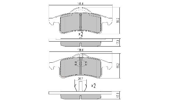Brake Pad Set, disc brake (FBP-1733)