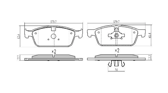 Brake Pad Set, disc brake (FBP-1896)