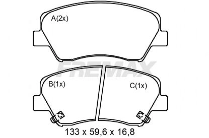 Brake Pad Set, disc brake (FBP-2502)