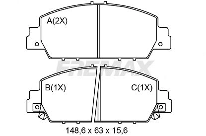 Brake Pad Set, disc brake (FBP-2513)