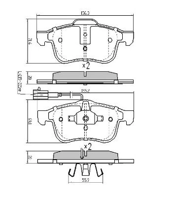 Brake Pad Set, disc brake (FBP-1473)