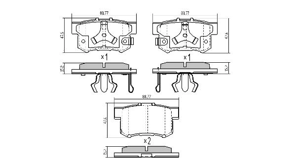 Brake Pad Set, disc brake (FBP-0860)