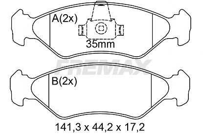 Brake Pad Set, disc brake (FBP-2017)