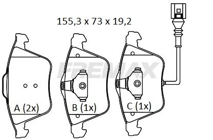 Brake Pad Set, disc brake (FBP-1899)