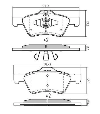 Brake Pad Set, disc brake (FBP-1862)