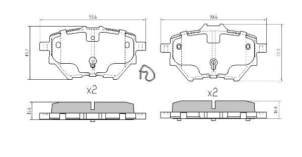 Brake Pad Set, disc brake (FBP-0760)
