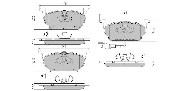 Brake Pad Set, disc brake (FBP-1969)