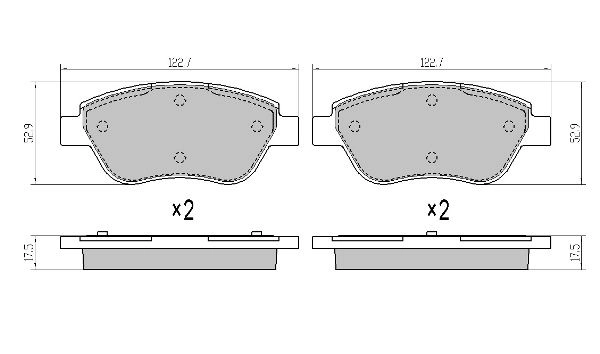 Brake Pad Set, disc brake (FBP-1620)
