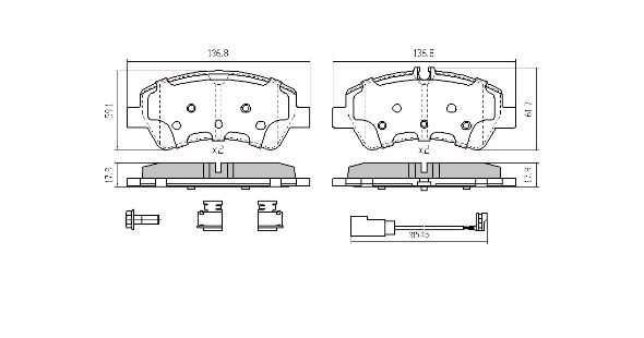 Brake Pad Set, disc brake (FBP-1952)