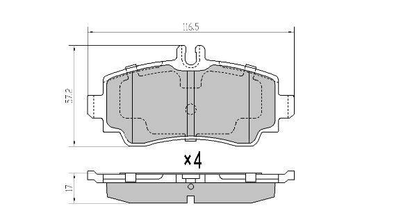 Brake Pad Set, disc brake (FBP-1080)