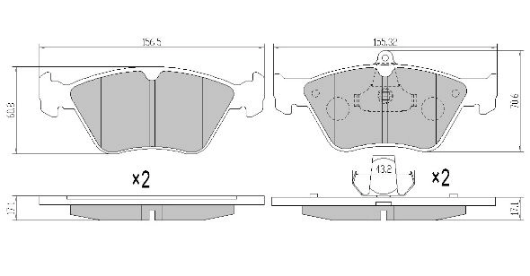 Brake Pad Set, disc brake (FBP-0981)