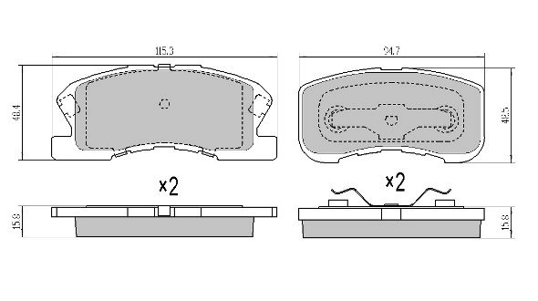Brake Pad Set, disc brake (FBP-1607)