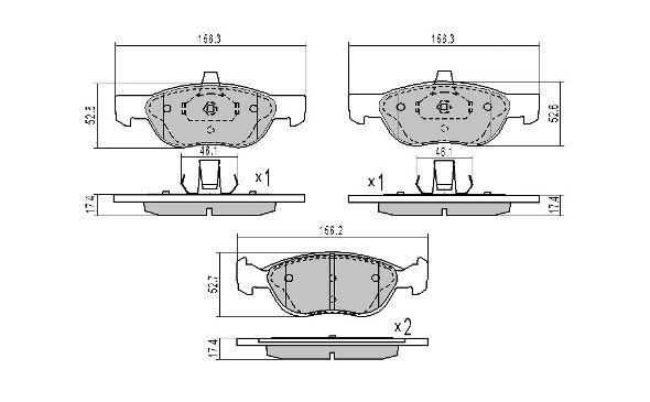 Brake Pad Set, disc brake (FBP-0970)