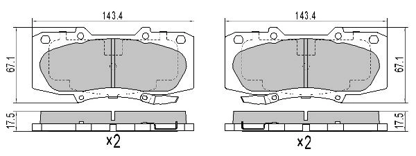 Brake Pad Set, disc brake (FBP-2069)