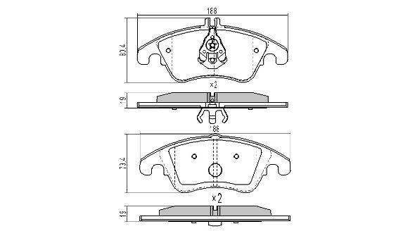Brake Pad Set, disc brake (FBP-1652)