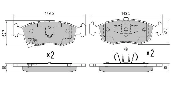 Brake Pad Set, disc brake (FBP-1948)