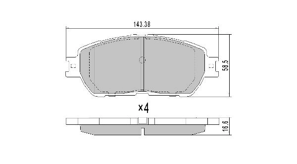 Brake Pad Set, disc brake (FBP-0072)