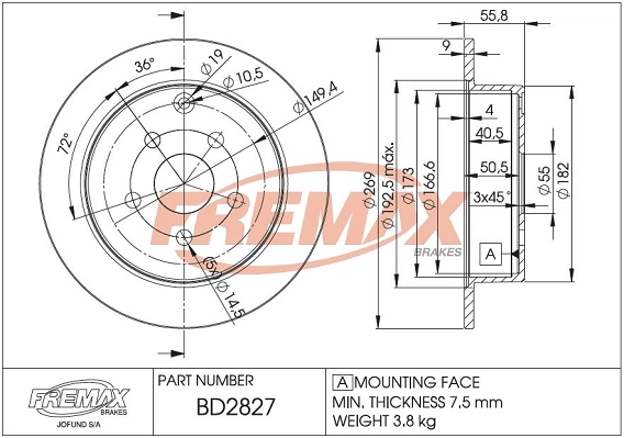 Brake Disc (BD-2827)