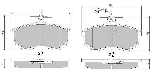 Brake Pad Set, disc brake (FBP-0446)