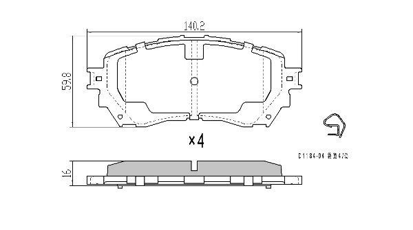 Brake Pad Set, disc brake (FBP-1953)