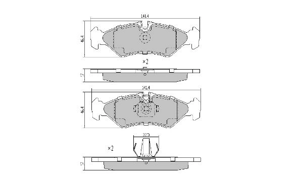 Brake Pad Set, disc brake (FBP-1034)