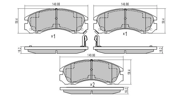 Brake Pad Set, disc brake (FBP-0923)