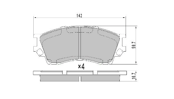 Brake Pad Set, disc brake (FBP-1760)