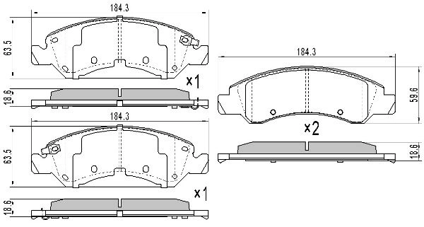 Brake Pad Set, disc brake (FBP-0086)