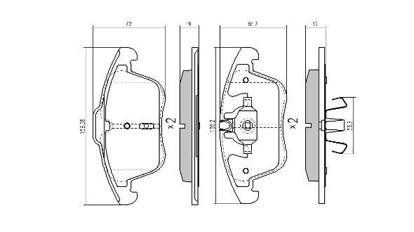 Brake Pad Set, disc brake (FBP-1720)