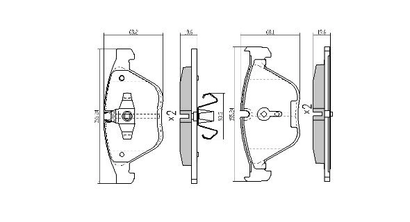 Brake Pad Set, disc brake (FBP-1664)